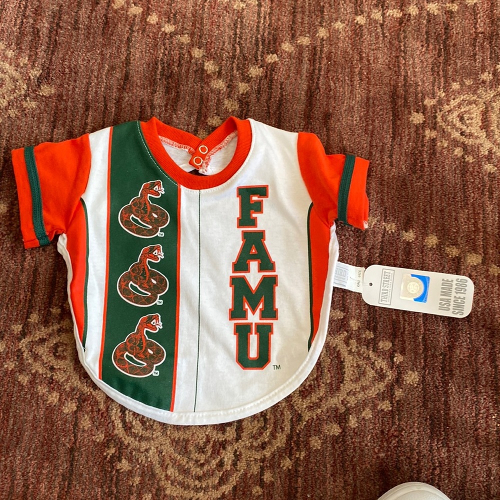 FAMU baby bib. Brand new with tags